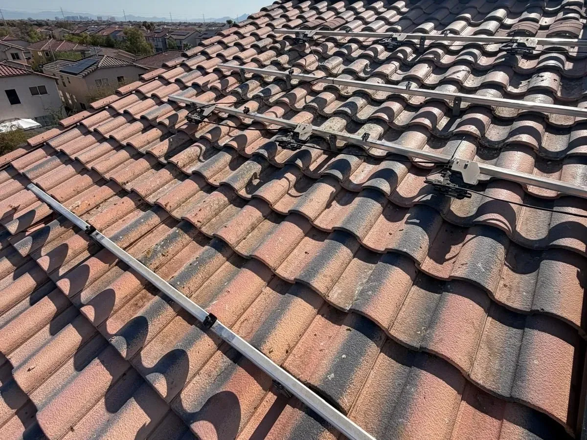 After — Droppings and debris cleared from the tiles